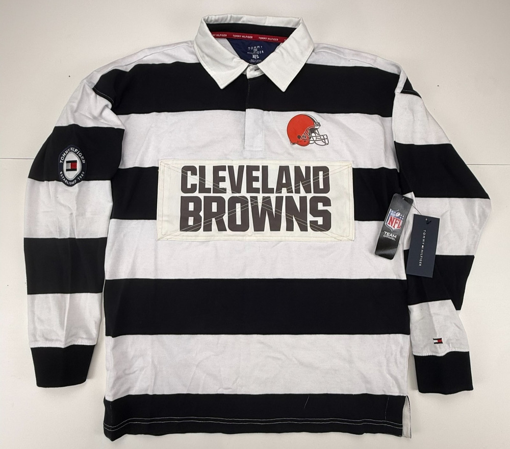 New with tags Tommy Hilfiger x NFL Cleveland Browns Varsity Stripe Rugby Long Sl